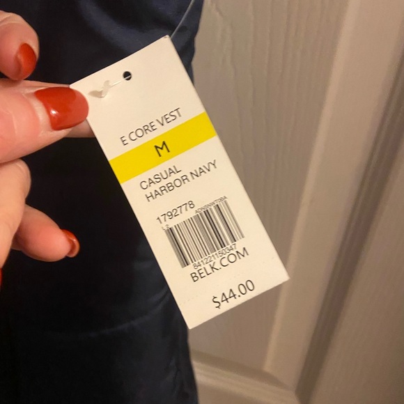 Navy Quilted Puffer Vest - Picture 2 of 2